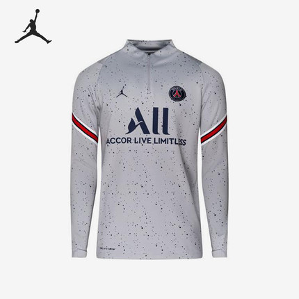 Nike/耐克正品Jordan 男士字母印花半拉链长袖T恤DH7555-013