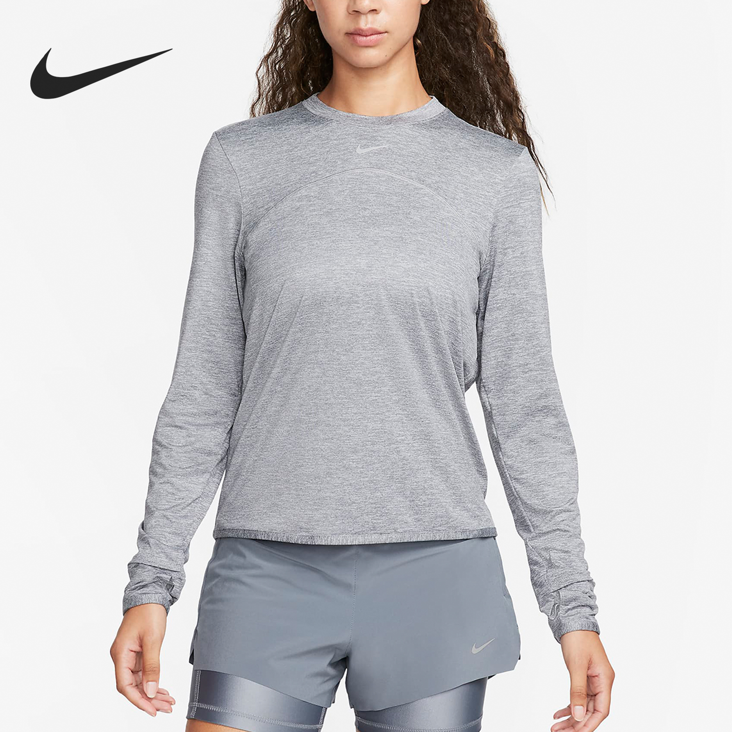 Nike/耐克正品24年新款女士圆领跑步运动长袖上衣FB4298-084