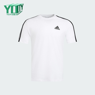 Adidas/阿迪达斯正品夏季透气简约男士运动经典休闲短袖T恤KU3922