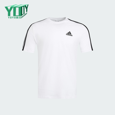 Adidas/阿迪达斯正品夏季透气简约男士运动经典休闲短袖T恤KU3922