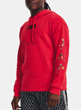 UA/安德玛正品运动男士时尚宽松针织连帽卫衣套头衫1369620-600