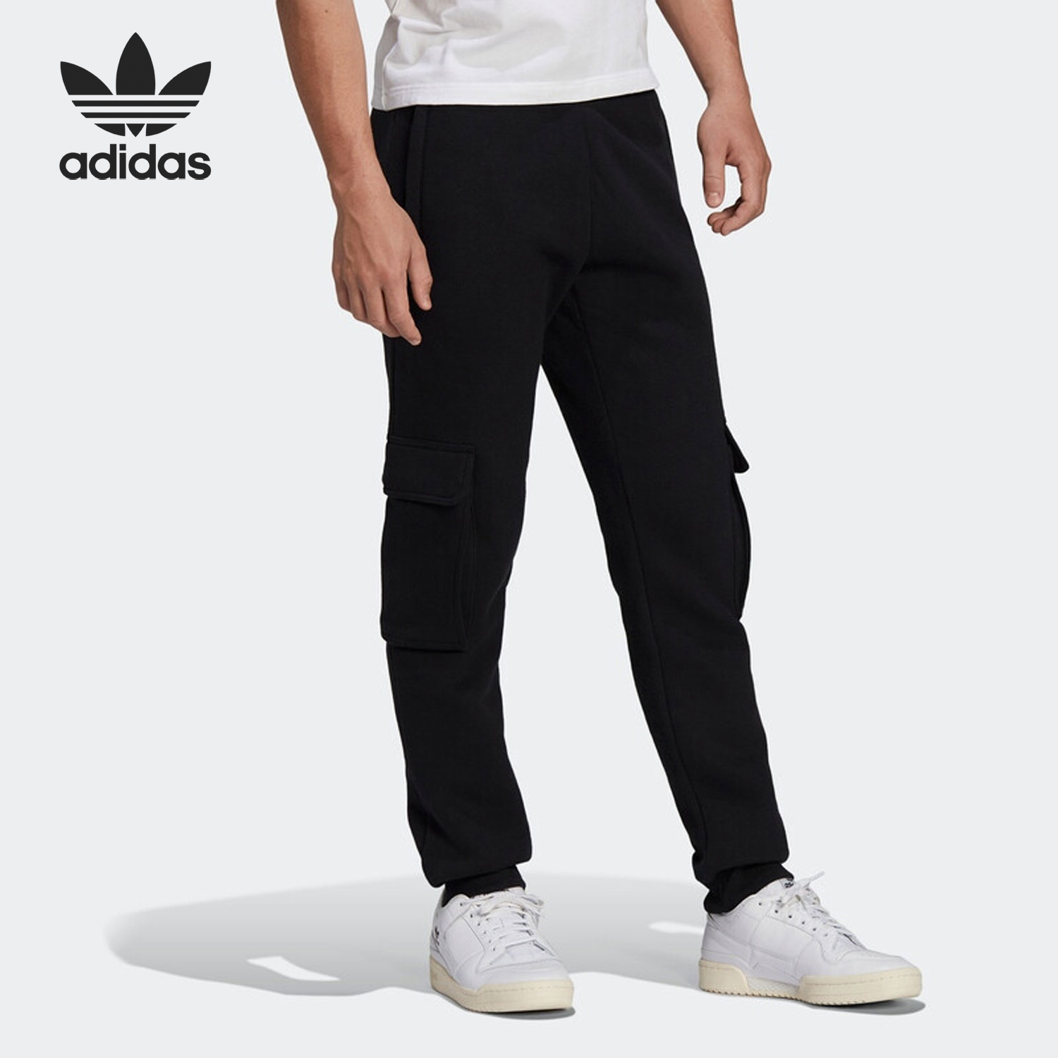 阿迪达斯男士针织运动束脚裤