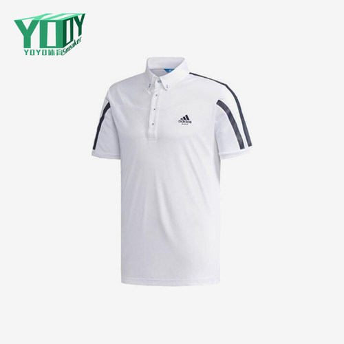 Adidas/阿迪达斯正品男士条纹简约运动透气短袖Polo衫DJ3591