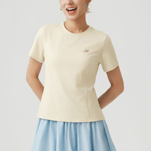 Skechers斯凯奇正品经典女士短袖透气排汗运动T恤P226W207-01B4