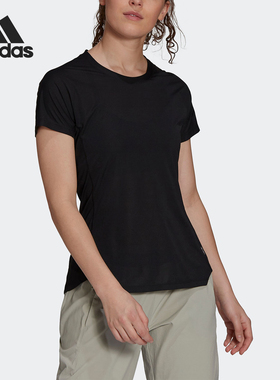 Adidas/阿迪达斯正品女士户外运动宽松休闲圆领短袖T恤H31019
