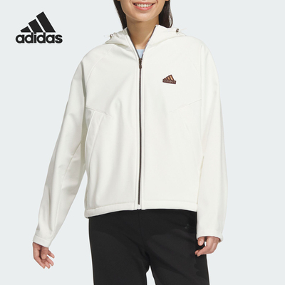 Adidas/阿迪达斯正品运动女士防泼水保暖梭织连帽外套JX6833
