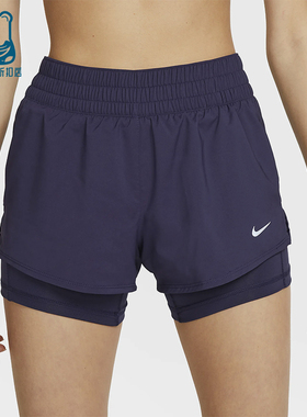 Nike/耐克正品2025女士梭织松紧腰透气二合一运动短裤DX6013-555