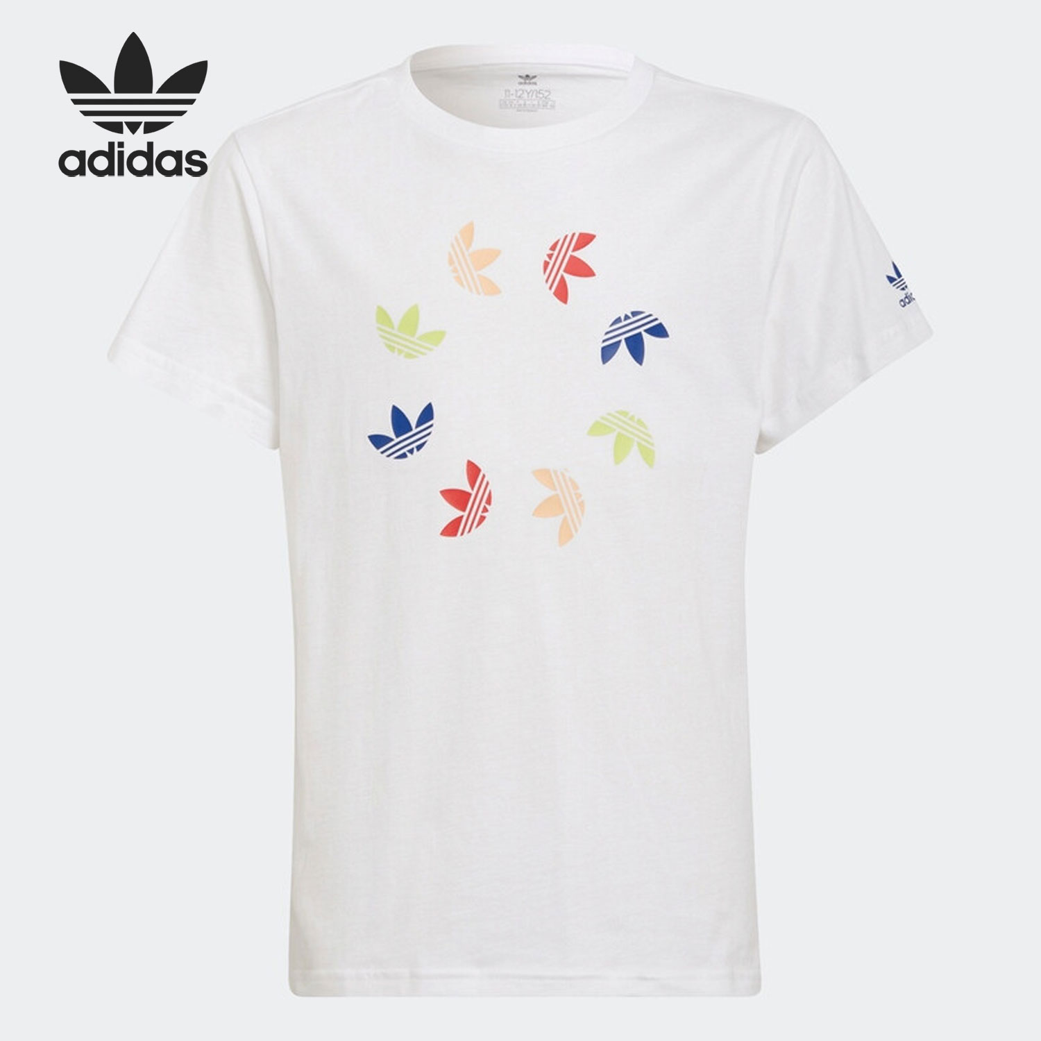 Adidas/阿迪达斯正品三叶草大童运动休闲宽松印花短袖HF2133