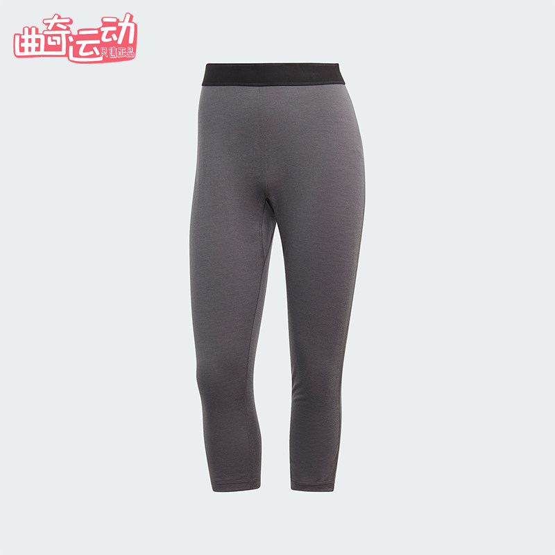 Adidas/阿迪达斯正品女士松紧腰运动提臀经典七分裤打底裤HY1428