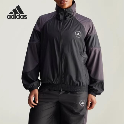 阿迪达斯女士透气运动立领外套
