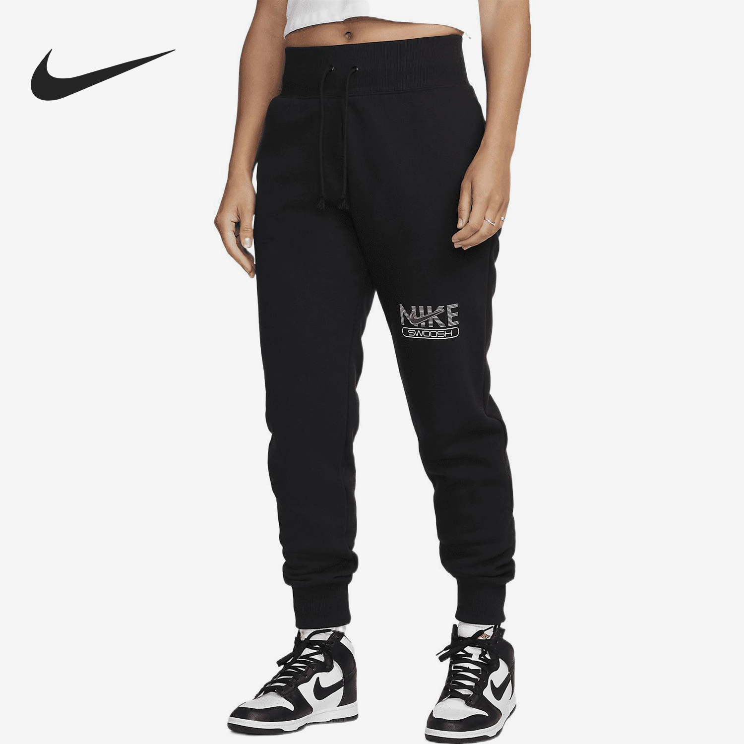 Nike/耐克正品Sportswear Swoosh女士简约抽绳长裤DR5615-010