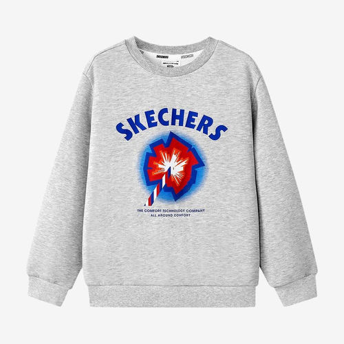 Skechers斯凯奇正品kids儿童宽松保暖针织长袖卫衣L425K030-03VL