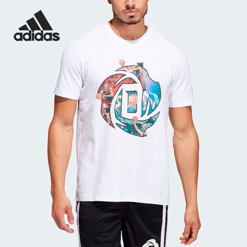 Adidas/阿迪达斯正品男子罗斯篮球运动圆领短袖T恤 GQ1361