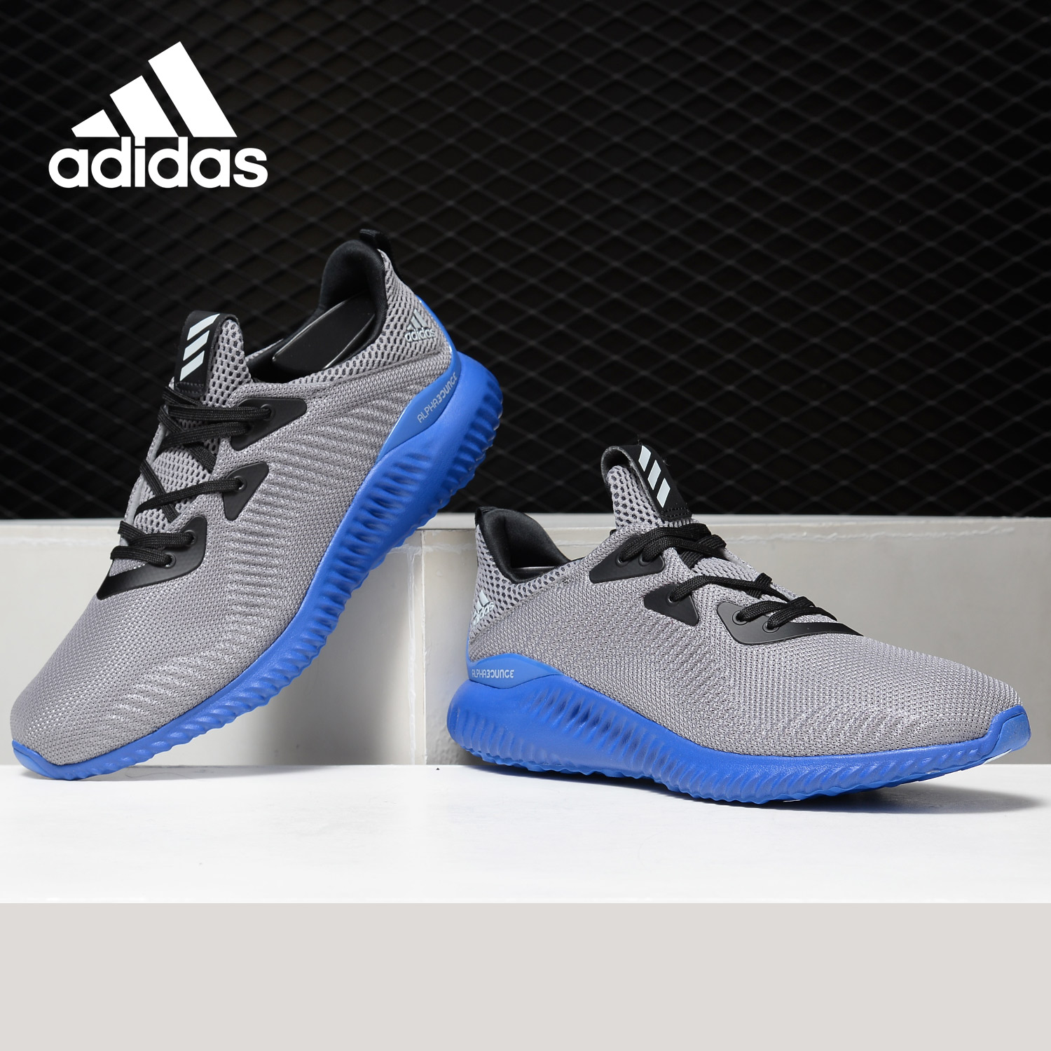 Adidas/阿迪达斯正品Alpha Bounce 阿尔法男大童运动跑步鞋BB7093