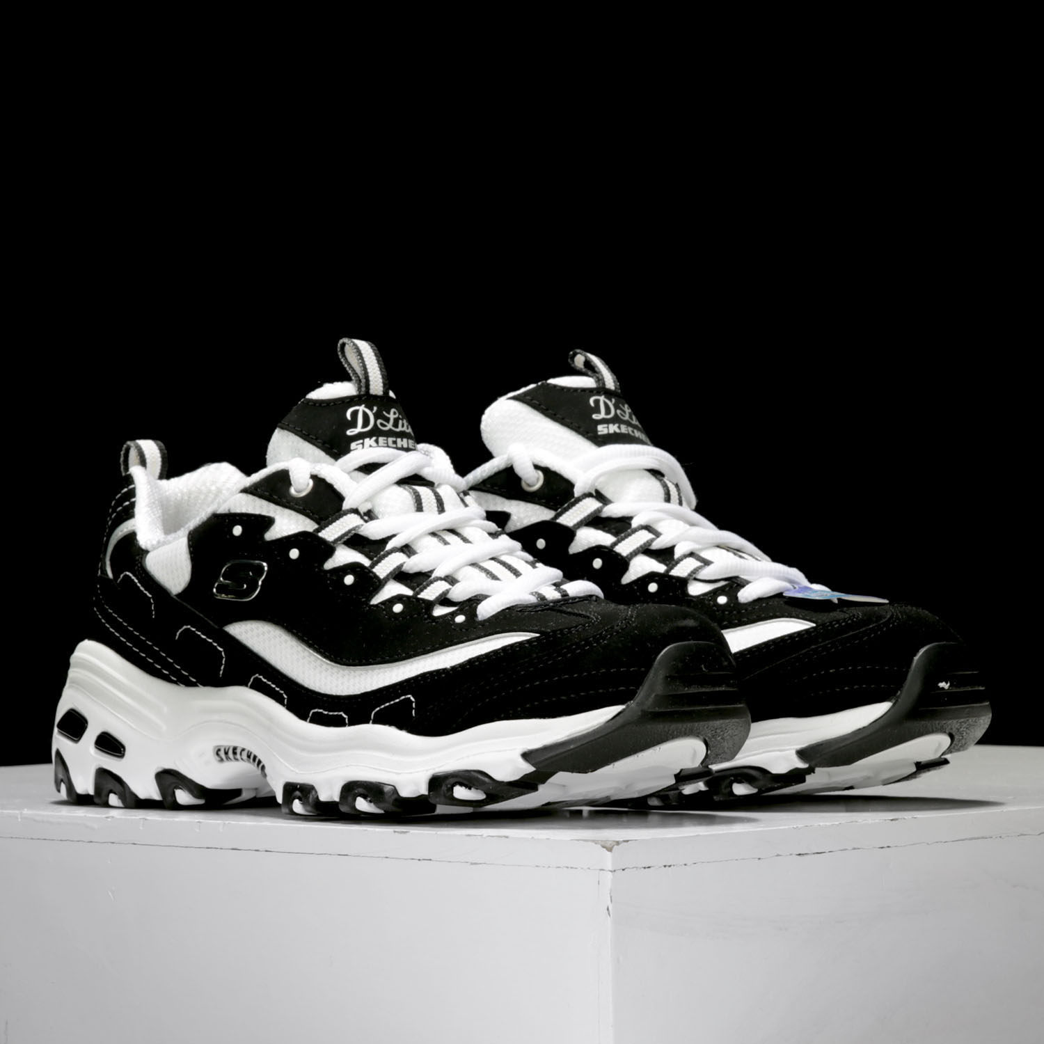 Skechers/斯凯奇正品 情侣鞋男女同款黑白舒适熊猫鞋运动休闲鞋