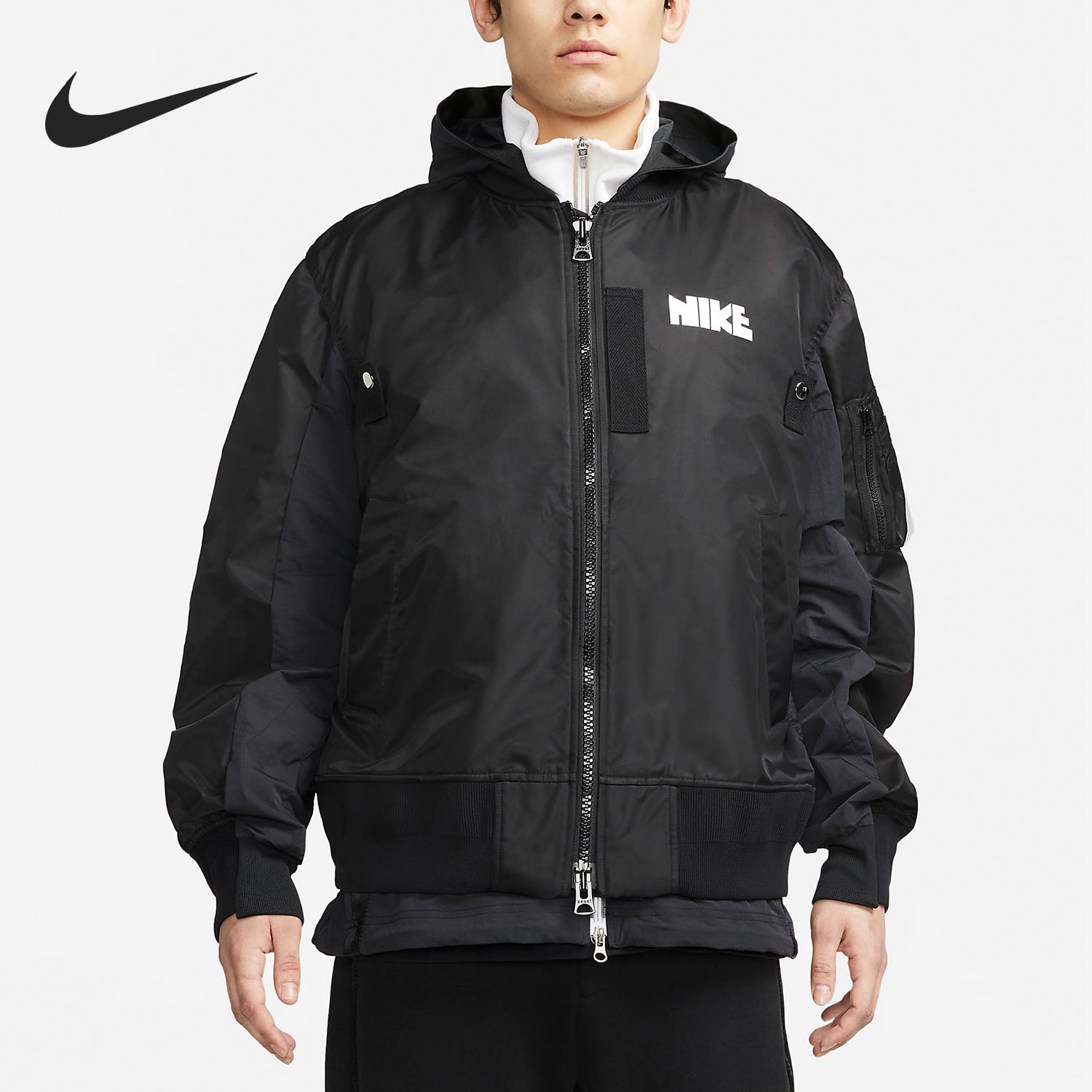 Nike/耐克正品Sacai联名男子休闲连帽运动夹克外套CZ4697-010
