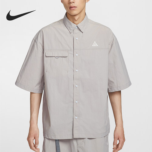 Nike/耐克正品2025夏季款男士宽松翻领梭织衬衫HJ2884-009