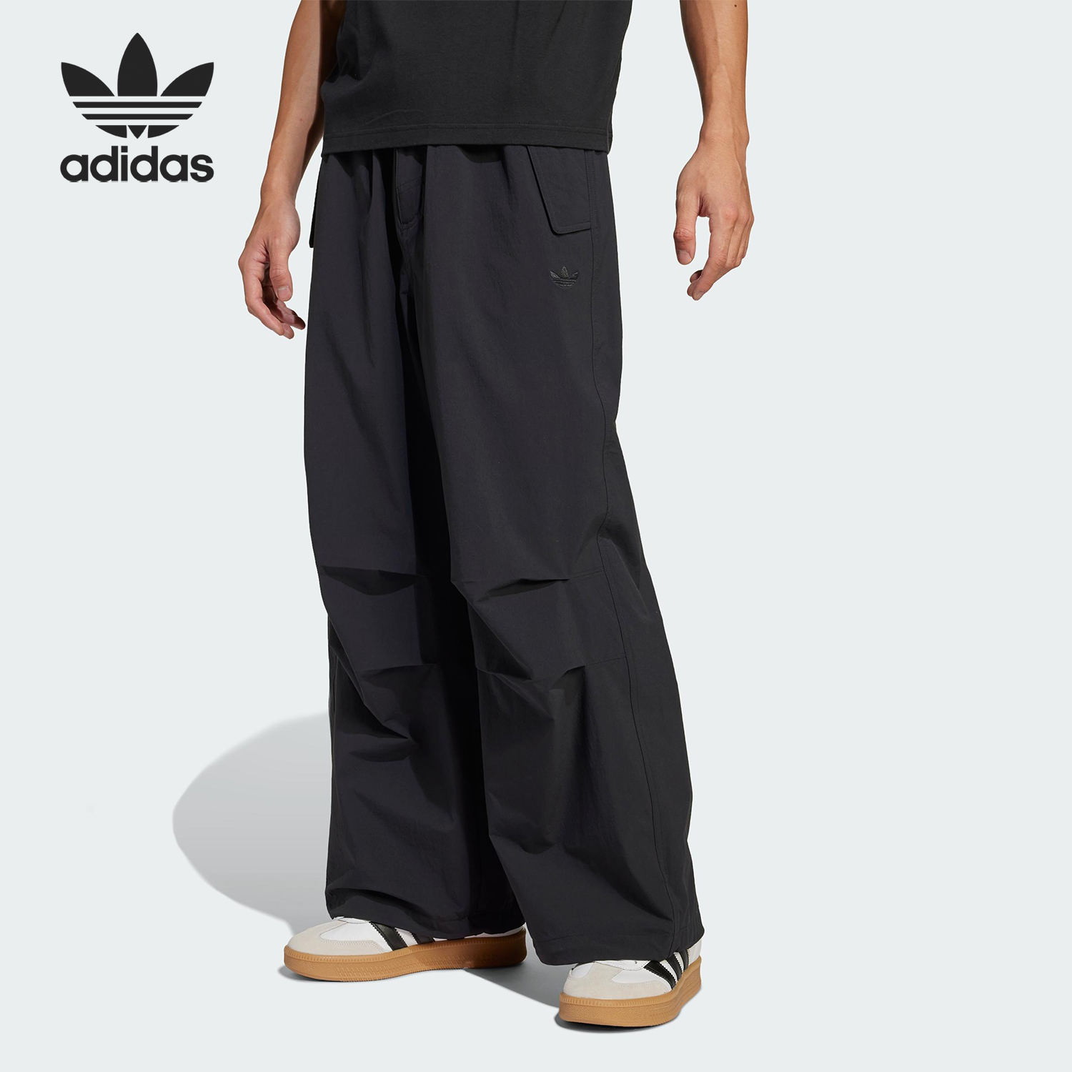 Adidas/阿迪达斯正品三叶草男士休闲运动宽松梭织长裤JD2111