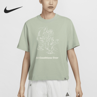 FV7326 Nike 女士宽松印花运动休闲短袖 耐克正品 370 2024新款
