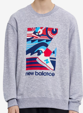 New Balance/NB正品新款男子印花休闲运动卫衣套头衫MT43572-AG