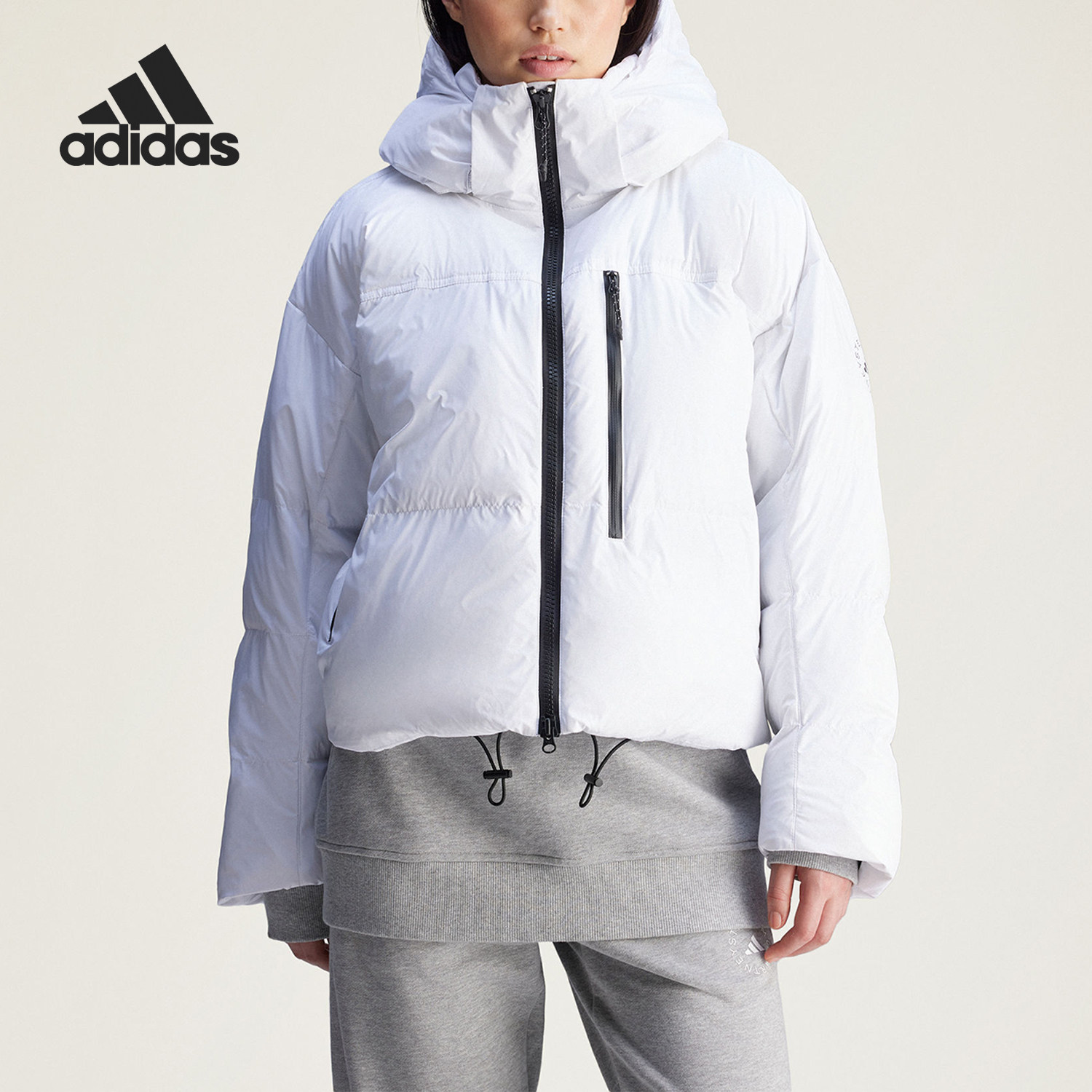 Adidas/阿迪达斯正品新款女士短款休闲保暖时尚棉服JJ2768