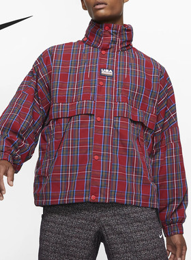 Nike/耐克正品 Swoosh 男子复古格子休闲运动夹克外套CD6375