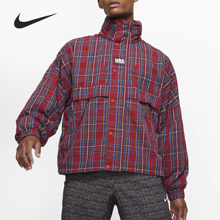 Nike/耐克正品 Swoosh 男子复古格子休闲运动夹克外套CD6375