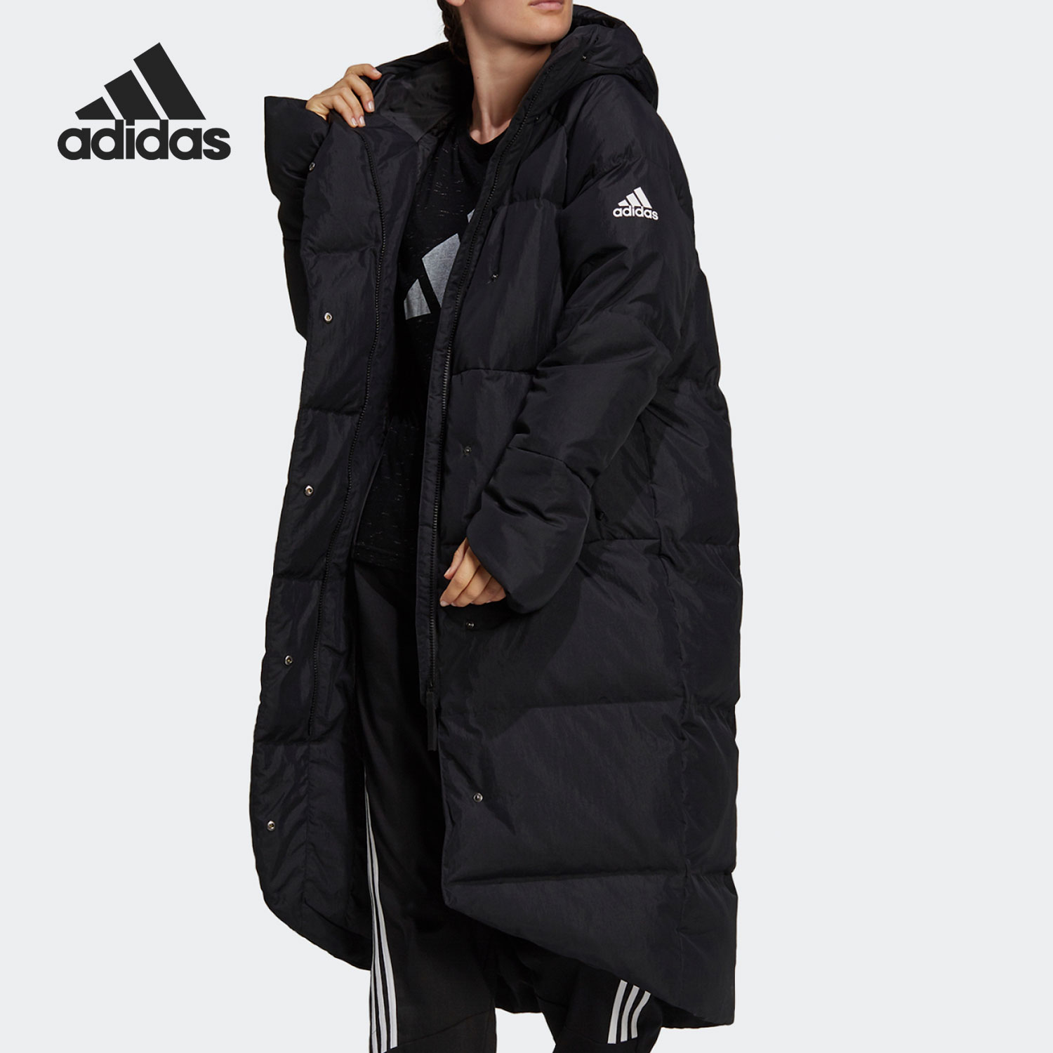 Adidas/阿迪达斯正品 W BIG BAFFLE C 女子保暖羽绒服 GT6539