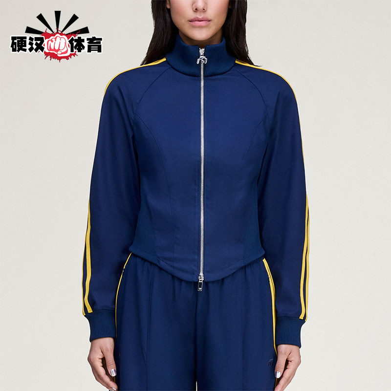 Adidas/阿迪达斯正品三叶草新款女蓝黄色经典出行夹克外套KD1485