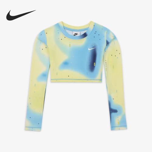 Nike/耐克正品大童长袖短款春扎染针织运动卫衣DX5068-731