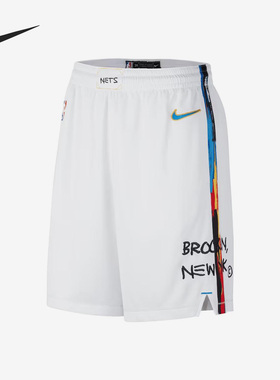 Nike/耐克正品DRI-FIT NBA男子布鲁克林篮网队短裤DO9649-100