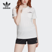 GK3668 三叶草女士印花圆领透气运动短袖 Adidas 阿迪达斯正品