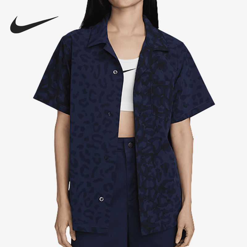 Nike/耐克正品2024新款男女运动宽松休闲翻领衬衫FN2596-410