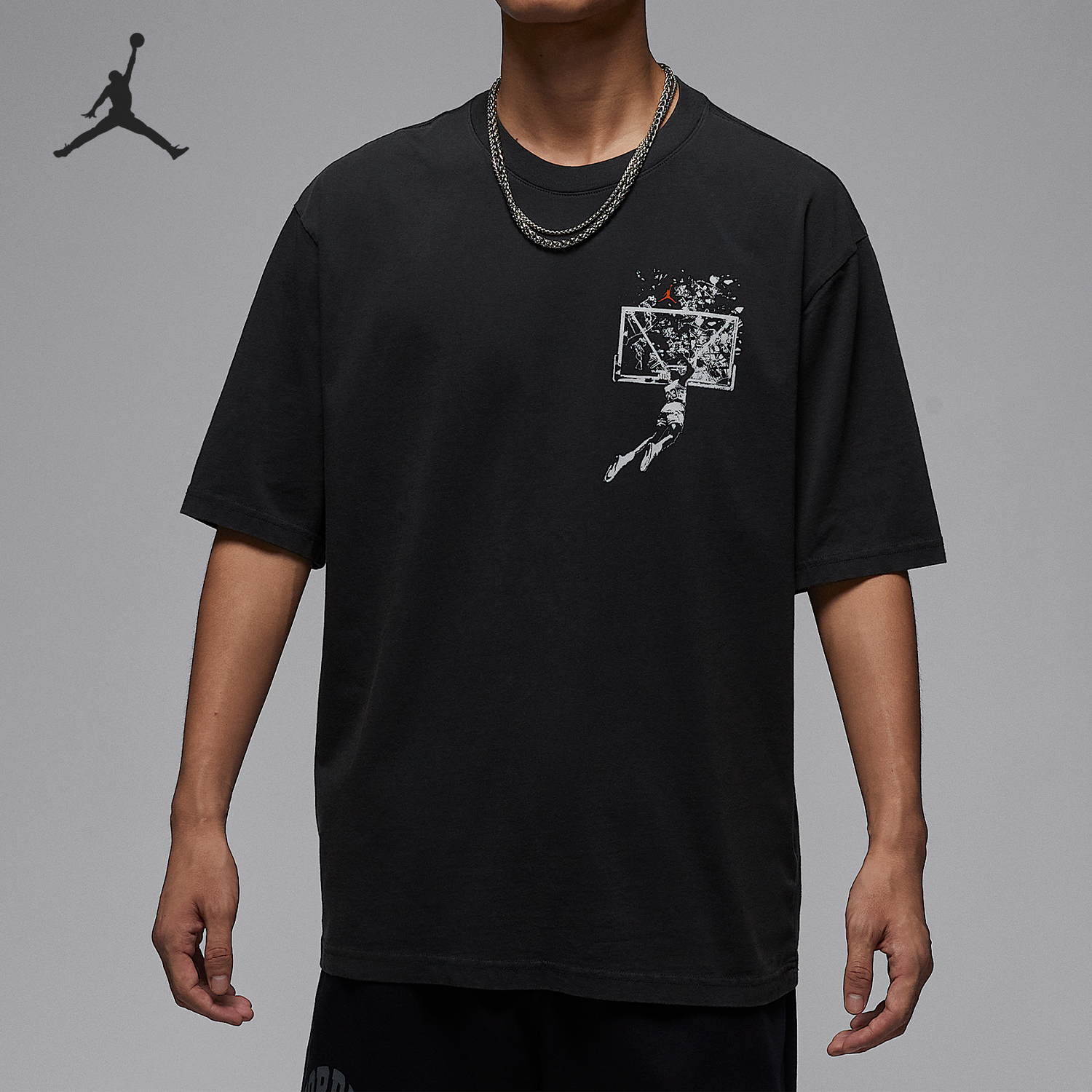 Nike/耐克正品JORDAN男士印花运动透气日常短袖IB3298-045