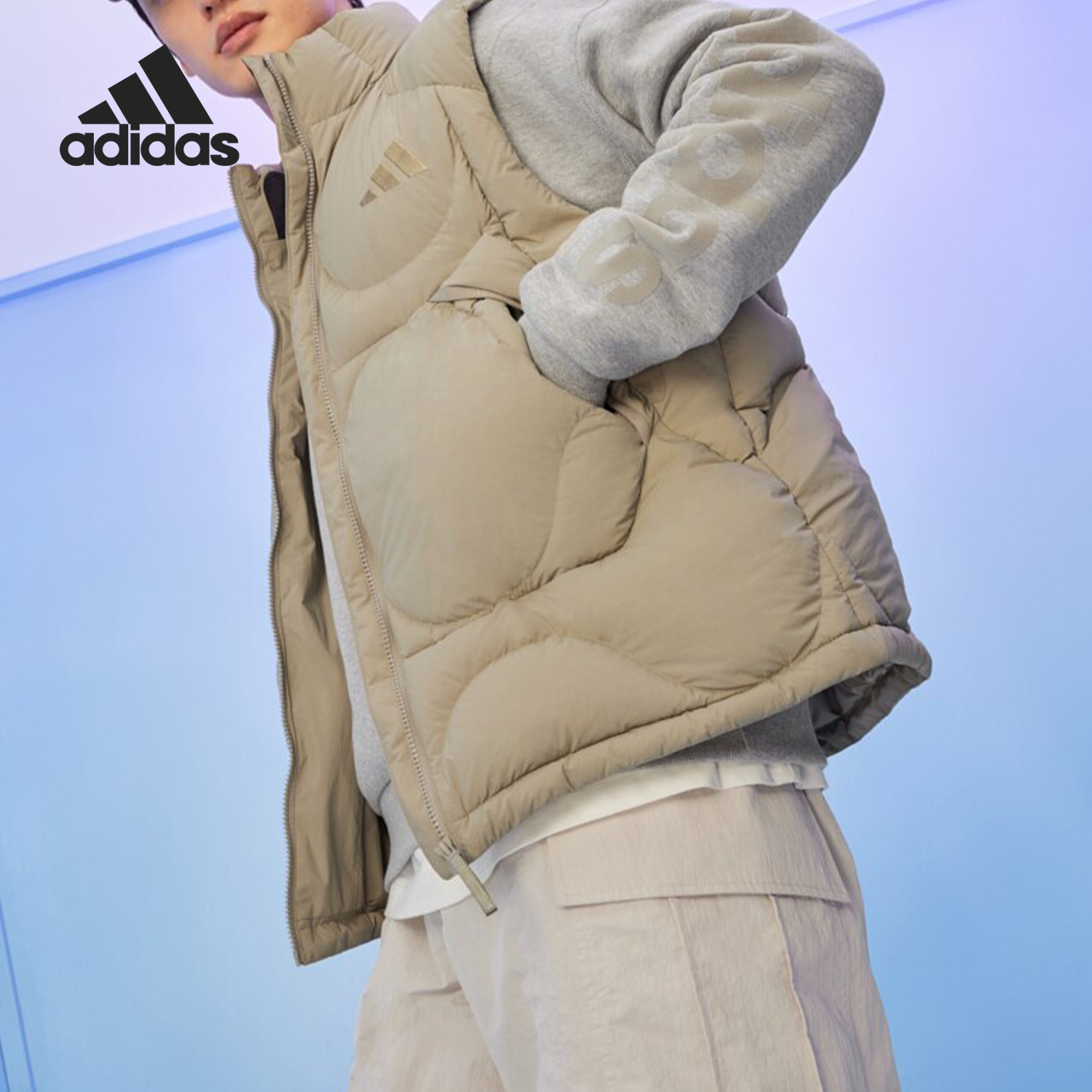 阿迪达斯男士保暖羽绒马甲