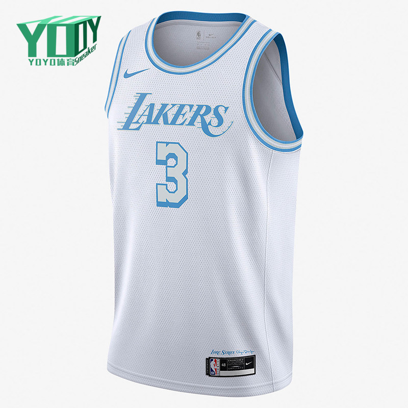 Nike/耐克正品NBA新款男白蓝色球类运动篮球背心CN1737-101