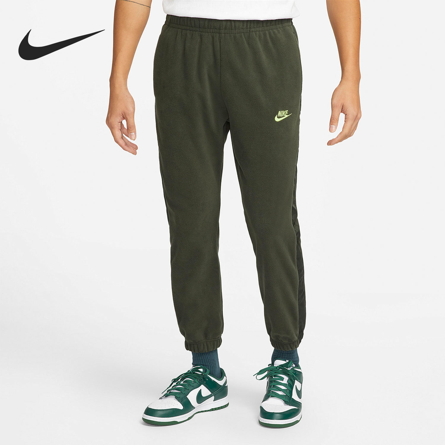 Nike/耐克正品男子摇粒绒保暖束脚休闲运动长裤 DD4893-355