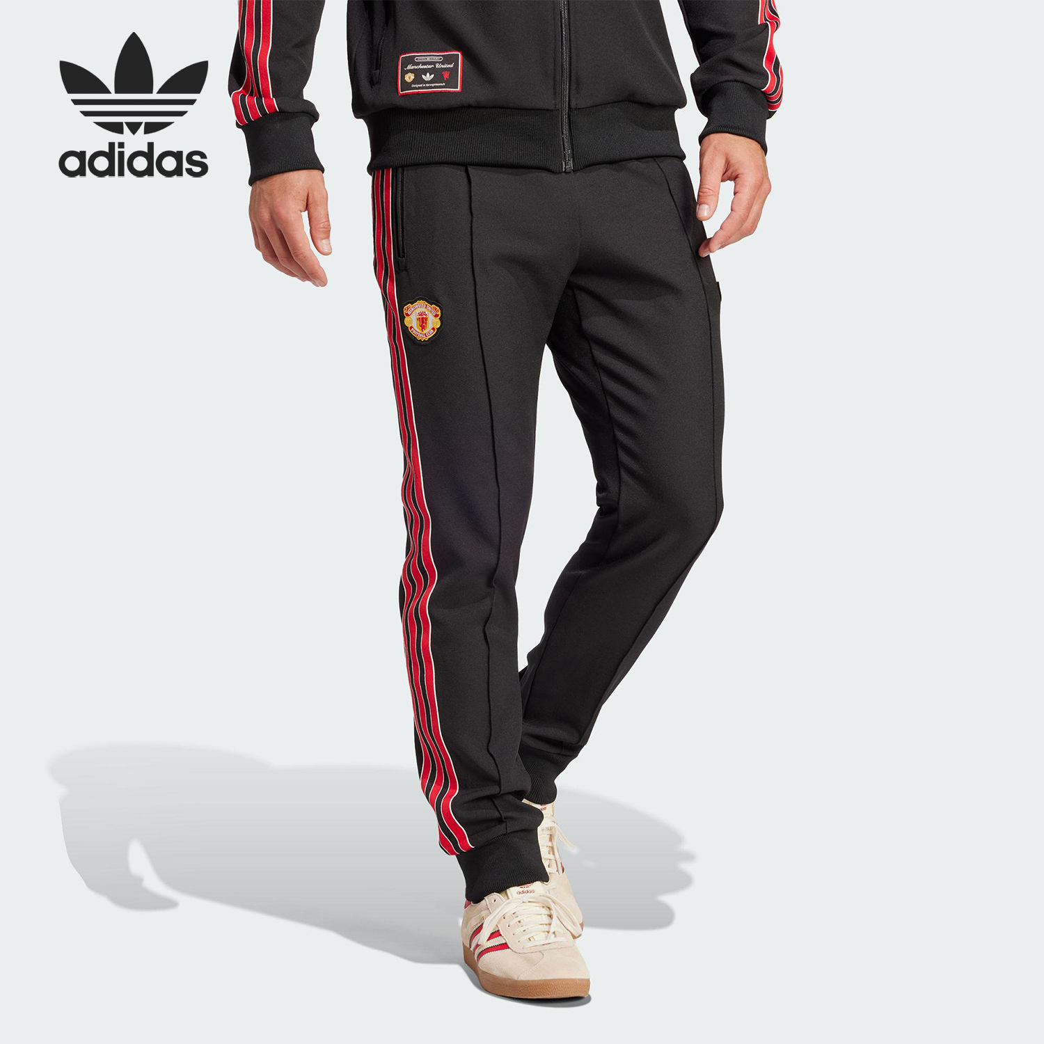 Adidas/阿迪达斯正品曼联足球休闲文化男士束脚运动裤JF0359