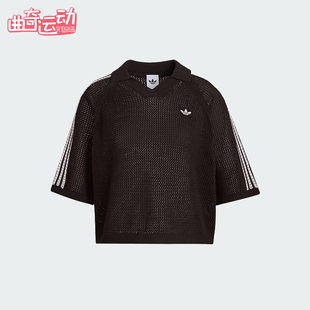Adidas/阿迪达斯正品三叶草女士时尚针织运动POLO衫KE0198