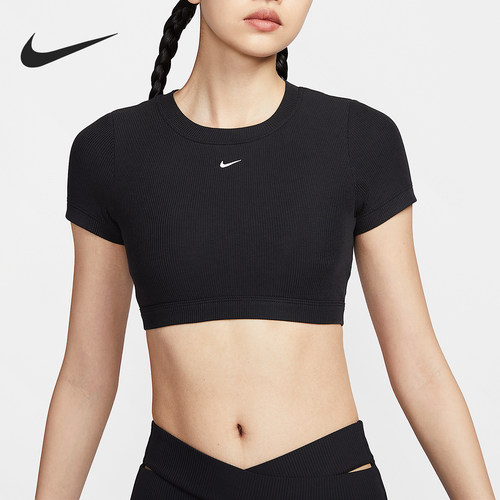 Nike/耐克正品2025女士低强度支撑衬垫一体式短袖HF5418-011