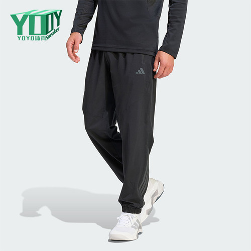 Adidas/阿迪达斯正品2026男士休闲训练梭织健身运动长裤KT3131