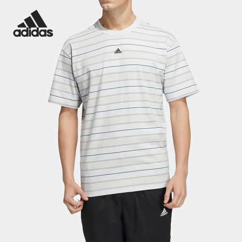 Adidas/阿迪达斯正品SS STRIPES TEE男子运动短袖T恤HS4382