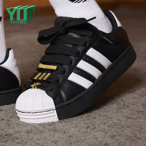 Adidas/阿迪达斯正品三叶草女士低帮系带经典透气复古板鞋JR7444