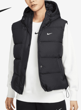 Nike/耐克正品2024新款女士连帽经典运动羽绒马甲FZ5933-010