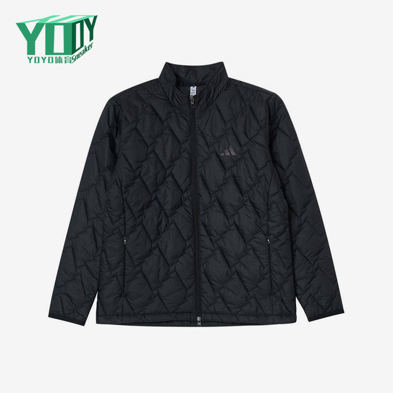 Adidas/阿迪达斯正品立领长袖棉服新款男黑色保暖棉服KD7995
