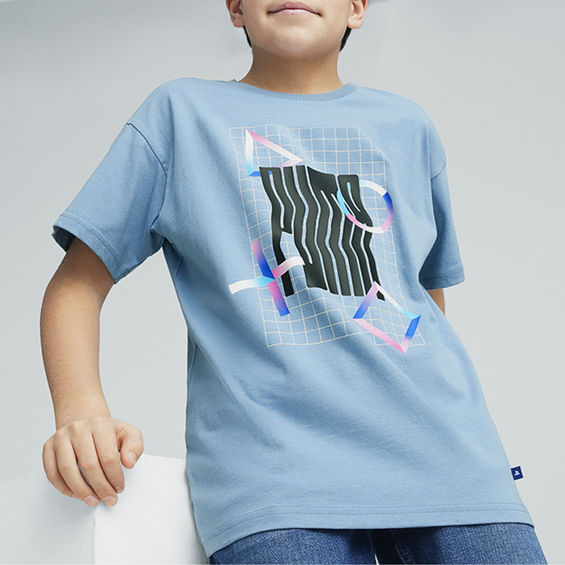 Puma/彪马正品PLAYSTATION儿童圆领印花休闲短袖624865-20