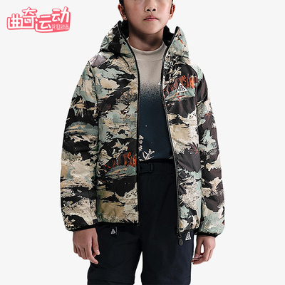 Nike/耐克正品2025冬季大童休闲双面穿保暖运动棉服HQ9648-010