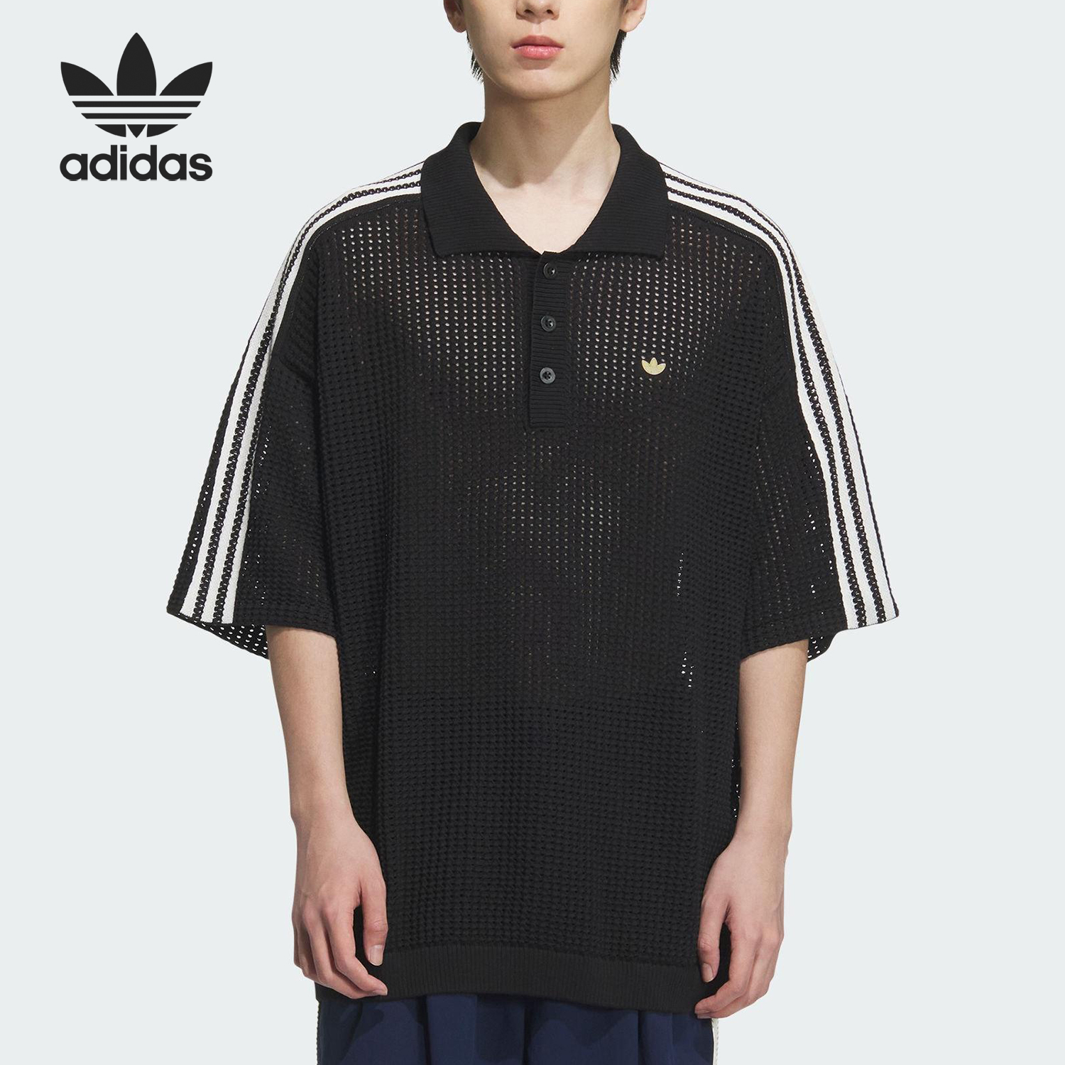 Adidas/阿迪达斯正品三叶草男士休闲时尚针织透气短袖KE5815