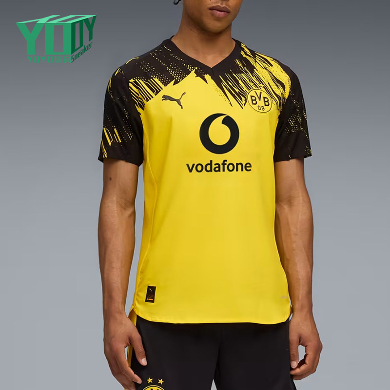 Puma/彪马正品男黄黑色足球衣比赛速干经典排汗训练短袖780087-01