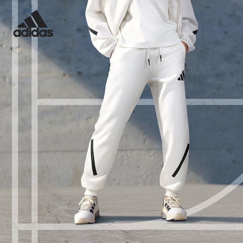 Adidas/阿迪达斯正品W Z N.E  PT女士简约拼接束脚长裤JE7843